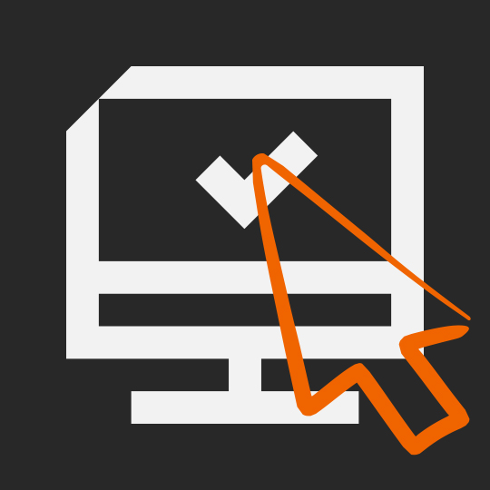 screen with an arrow 